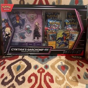 Pokemon Cynthia's Garchomp EX Premium Collection - Black, Purple, Yellow. New.